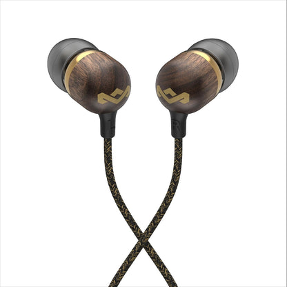 Smile Jamaica AUX Wired Earbuds with Microphone, Noise-Isolating In-Ear Headphones, Tangle-Resistant Cable, 3.5Mm Jack Sustainable (Brass)